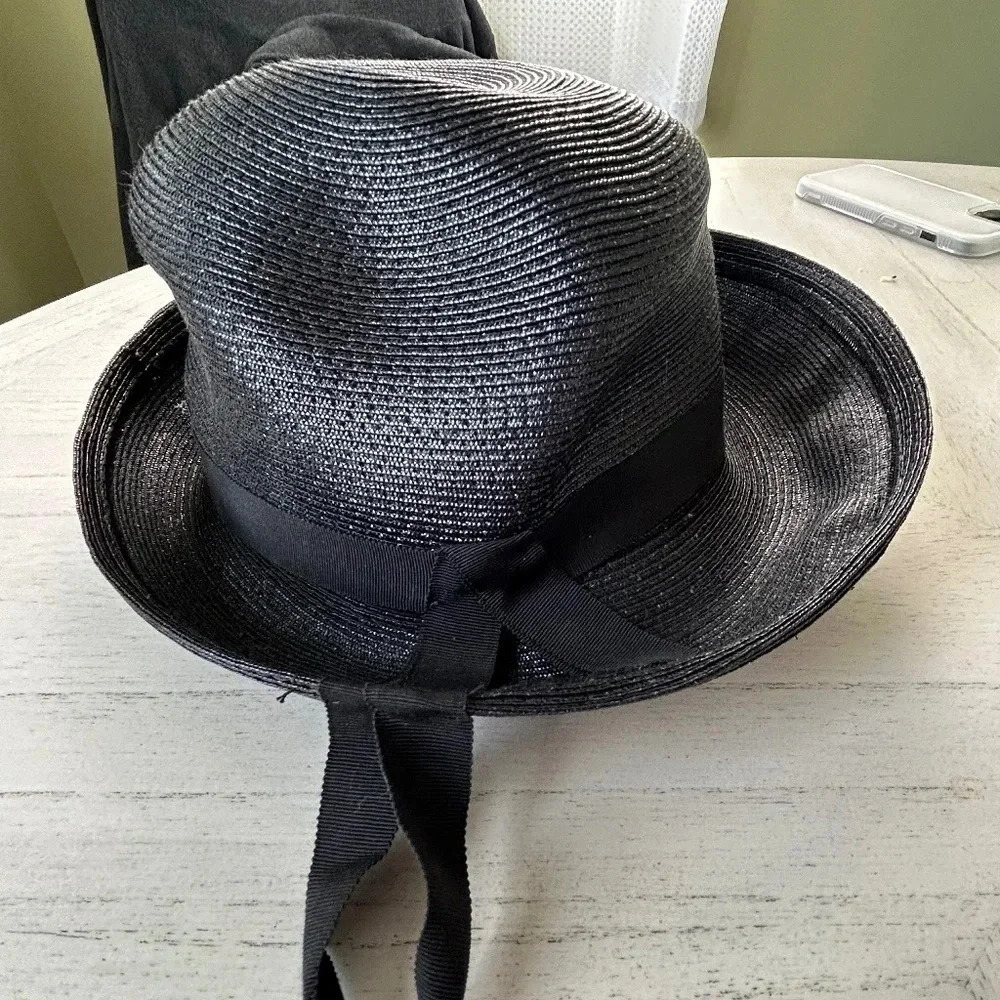 Vintage Marshall Fields and Company 1950's‎ Women's Black  Bucket Hat with Bow